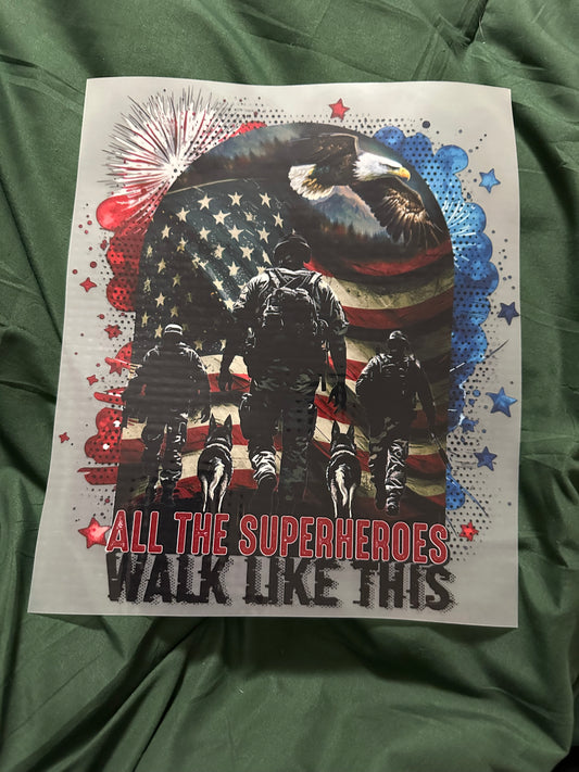 All The Superheros Walk Like This T-Shirt