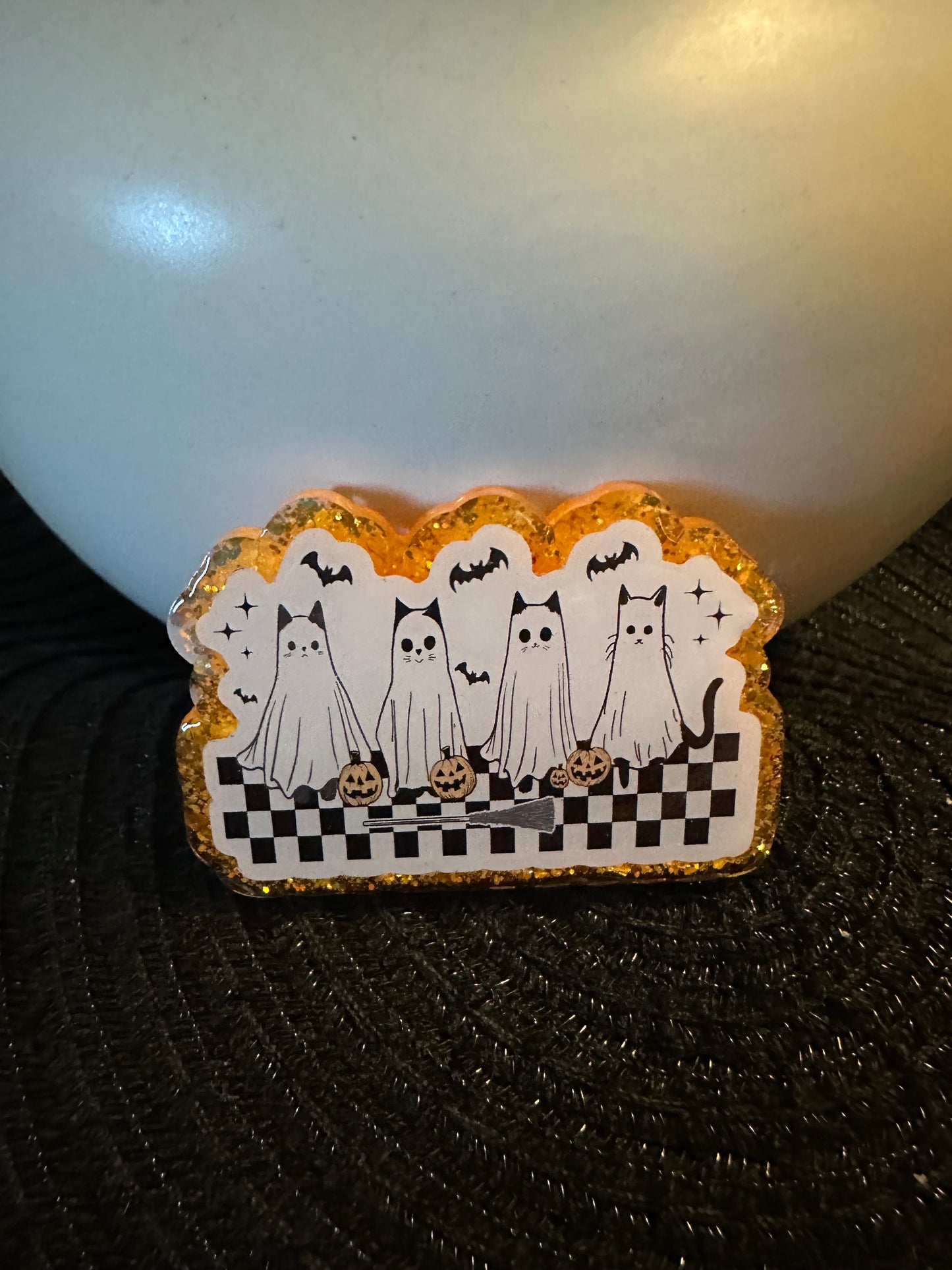 Ghost Kitties Badge Reel / Pop socket Topper