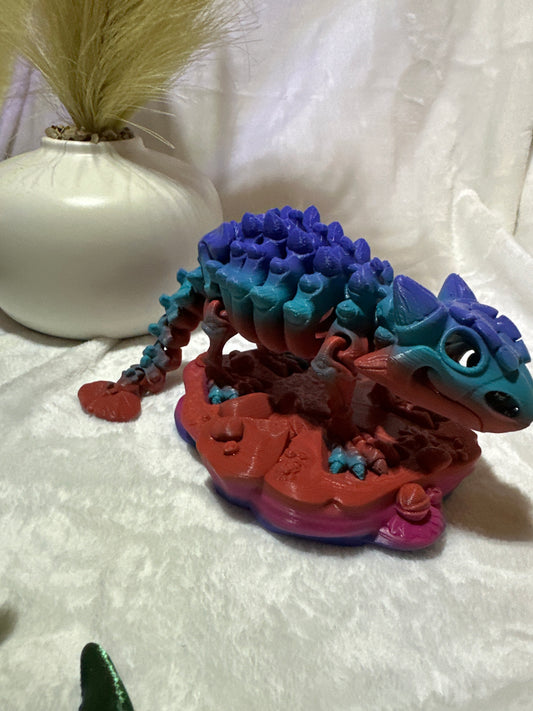 Skeleton Ankylosaurus With Stand 3D Print - Random Color