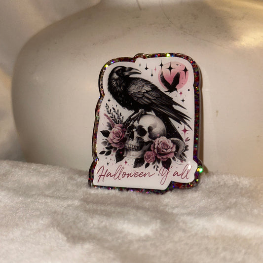 Halloween Yall Badge Reel / Pop socket Topper