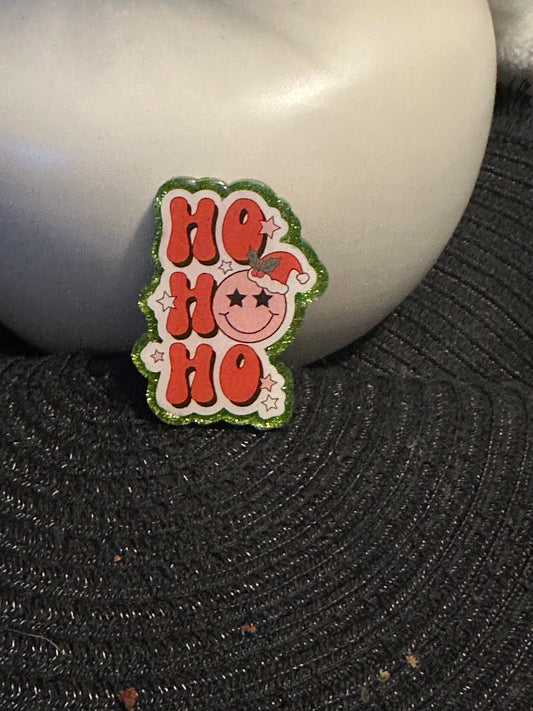 Ho Ho Ho Badge Reel / Pop socket Topper