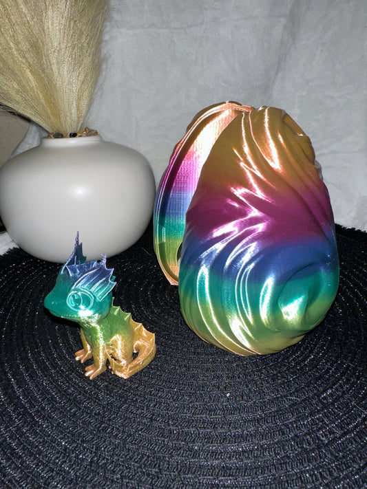 Water Dragon With Matching Egg 3D Print - Random Color