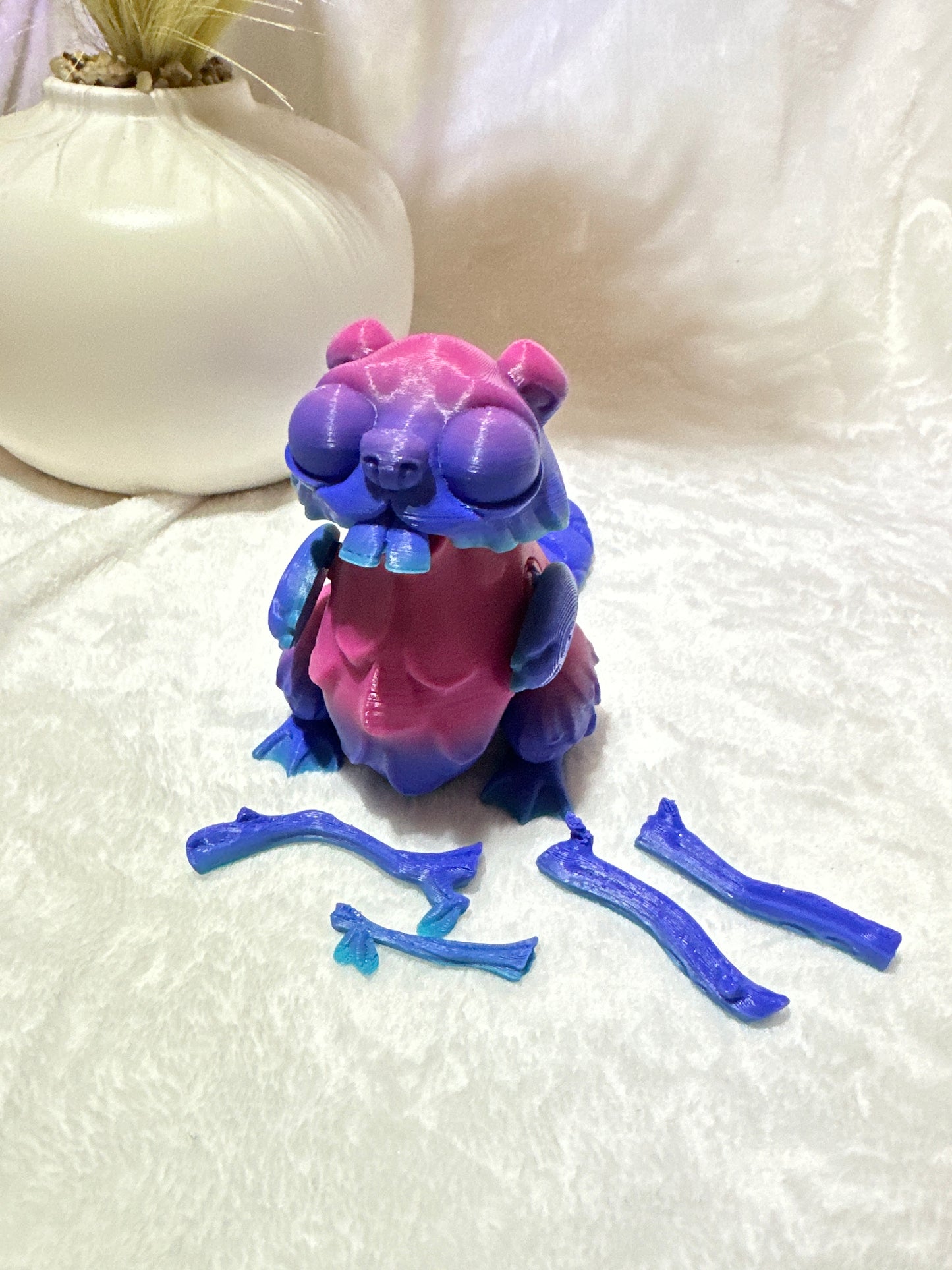 Beaver With Sticks 3D Print - Random Color