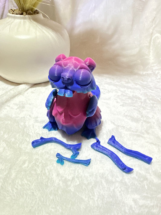 Beaver With Sticks 3D Print - Random Color
