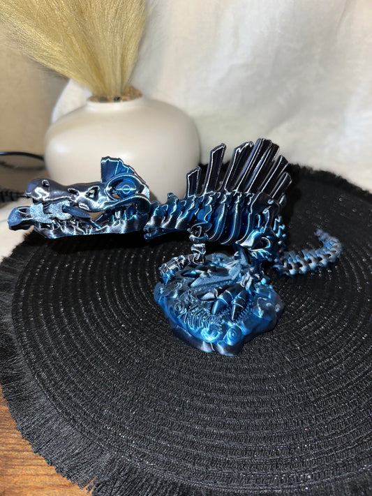 Spinosaurus With Fish and Stand 3D Print - Random Color
