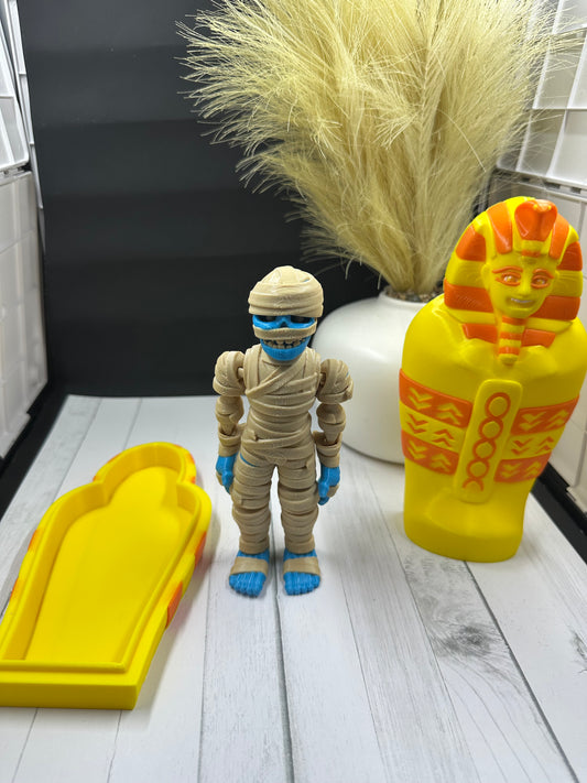 Mummy And Sarcophagus 3D Print - Random Color - 56