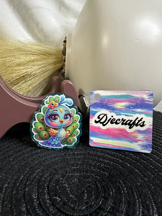 Peacock Badge Reel / Popsocket Topper