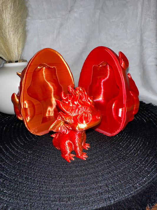 Fire Dragon With Matching Egg 3D Print - Random Color