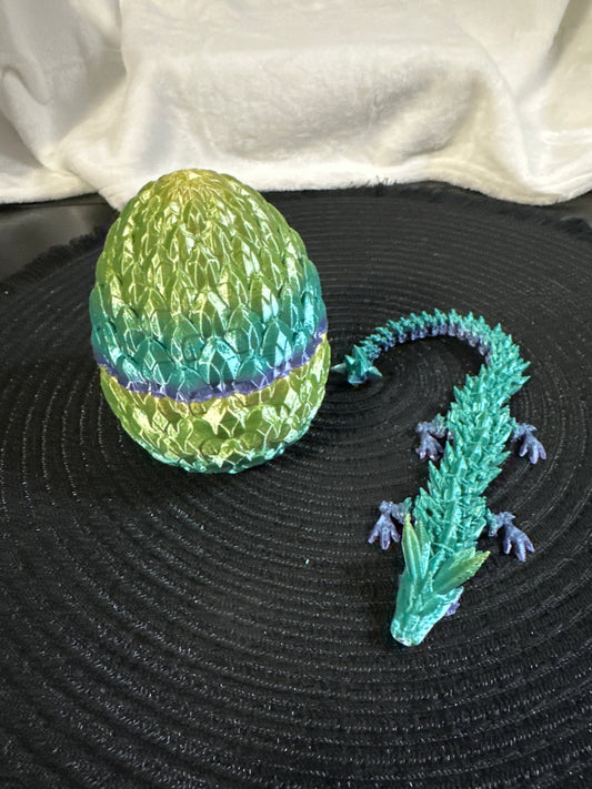 Egg With Matching Crystal Dragon 3D Print - Random Color