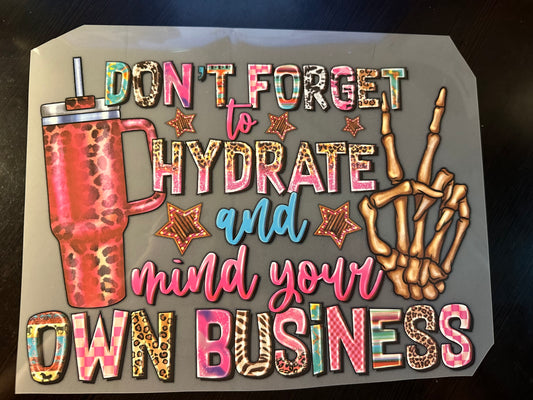 Hydrate and Mind Your Business Adult T-Shirt