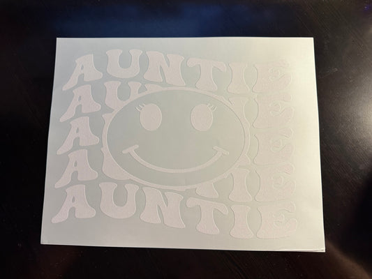 Auntie Stacked With Smiley Adult T-Shirt