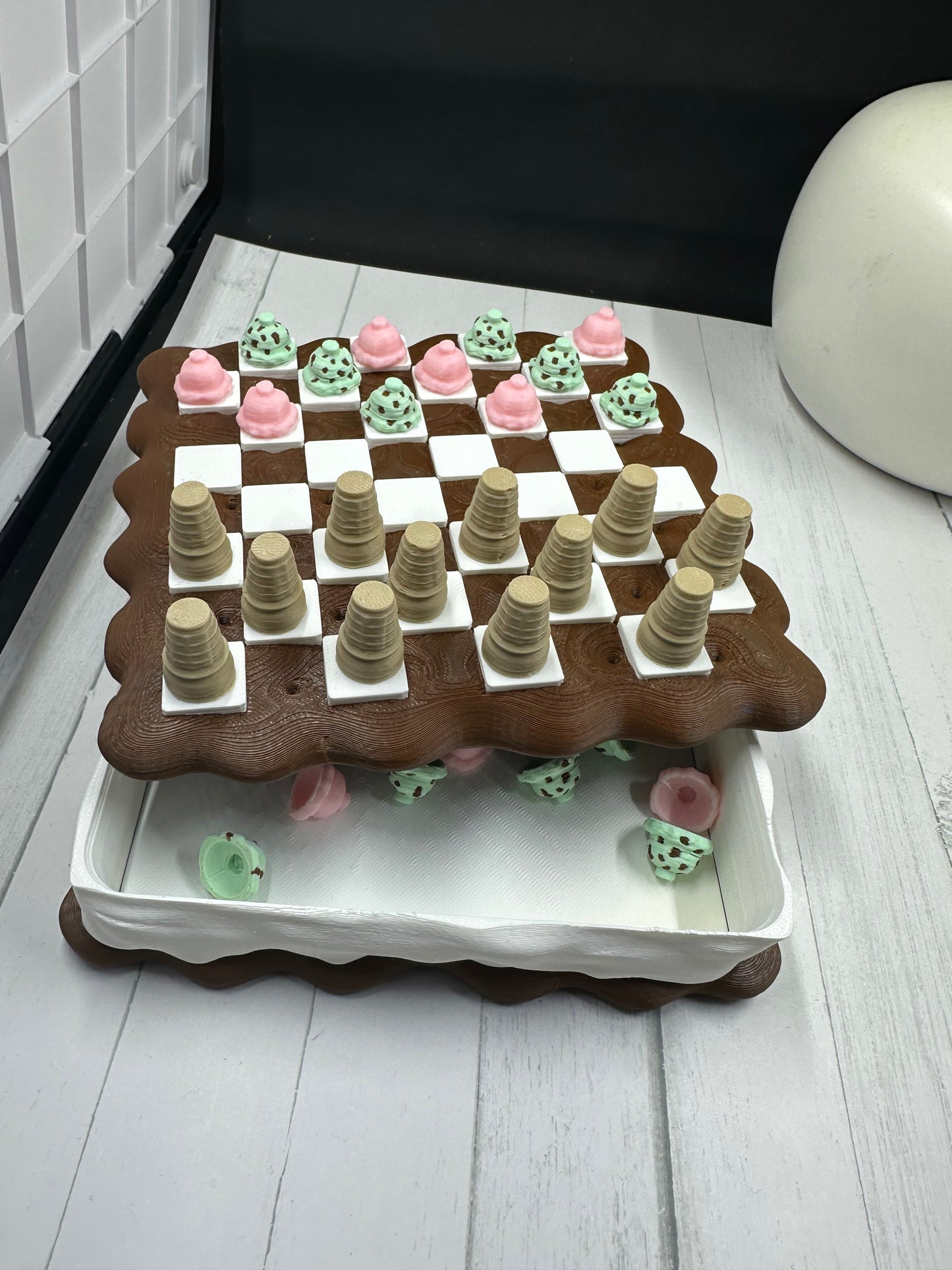 Ice Cream Checkers 3D Print - Random Color -MC