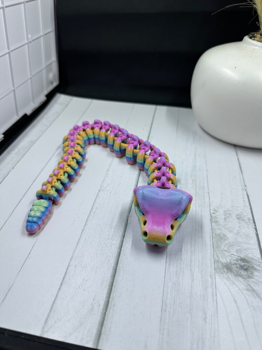 Small Skeleton Rattlesnake 3D Print - Random Color - MC