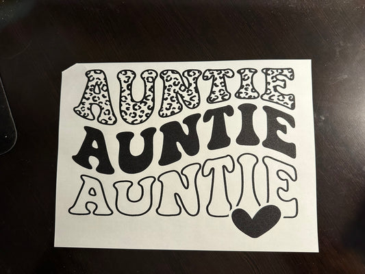 Auntie With Heart Adult T-Shirt