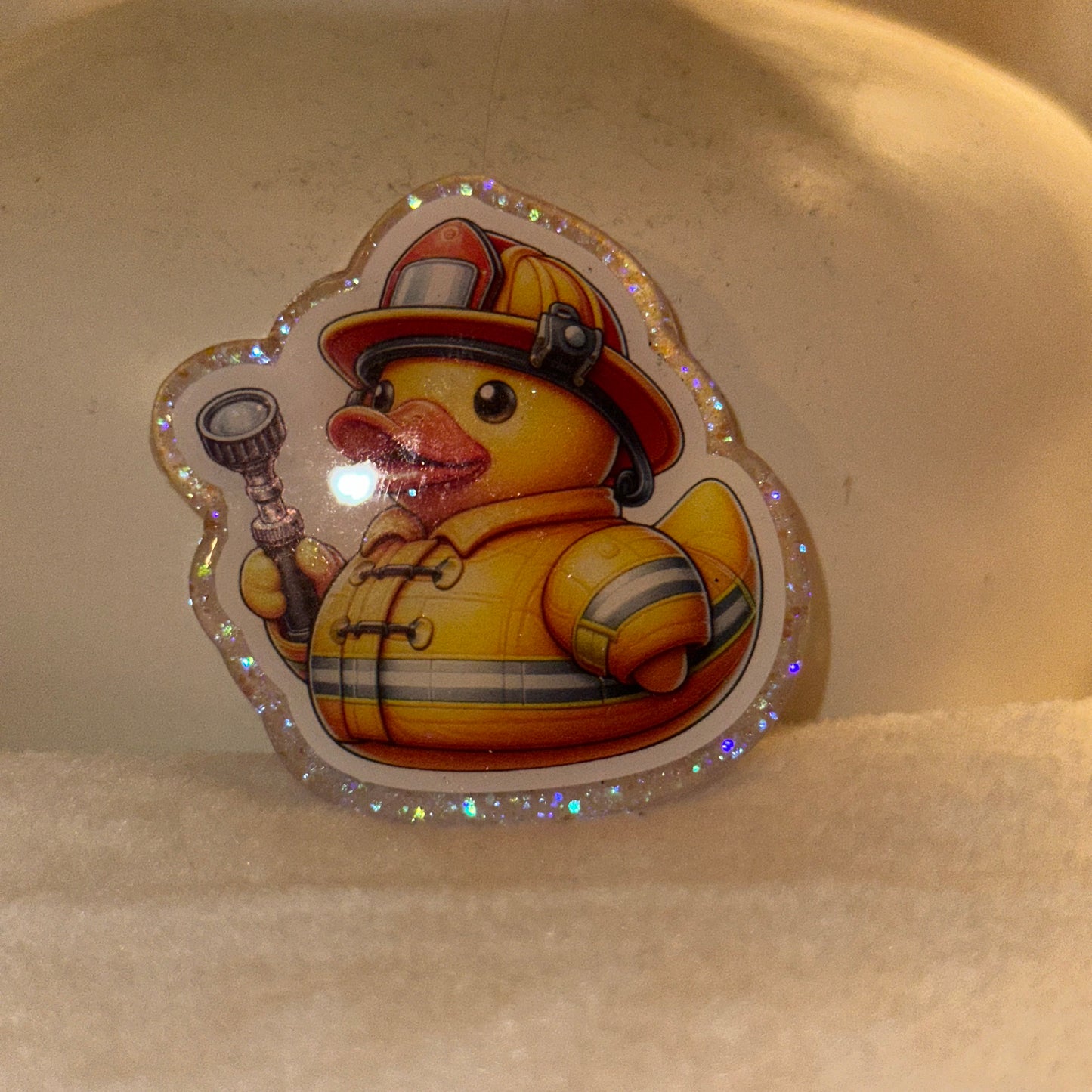 Fire Duck Badge Reel / Popsocket Topper