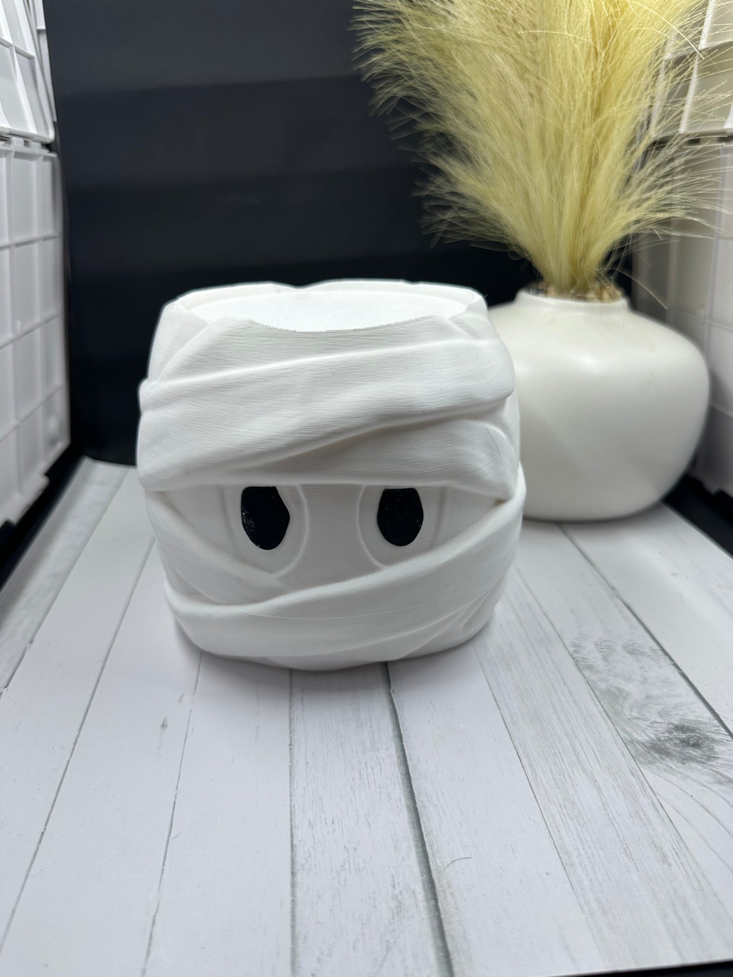 Mummy Head 3 Wick Candle Holder 3D Print - Random Color -Mc