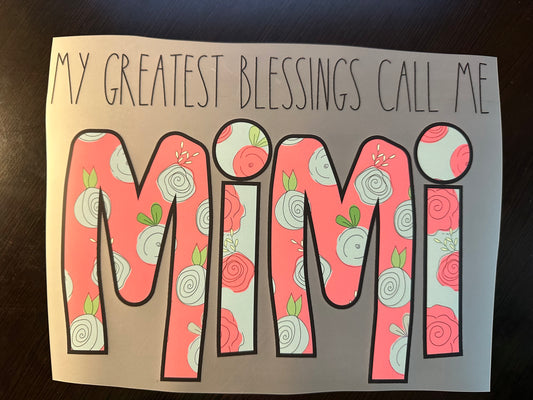 My Greatest Blessings Call Me Mimi Adult T-Shirt