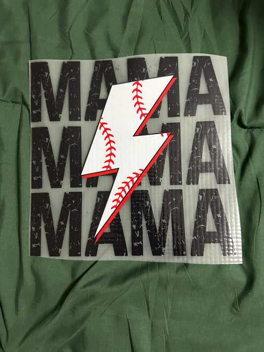Baseball Mama Stacked Bolt Adult T-Shirt