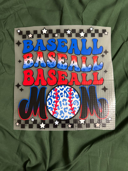 Red White And Blue Baseball Mom Adult T-Shirt