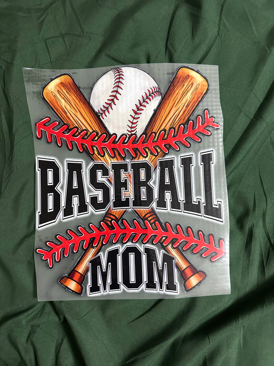Baseball Mom Crossed Bats Adult T-Shirt