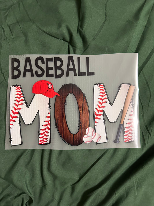 Baseball Mom Woodgrain Adult T-Shirt