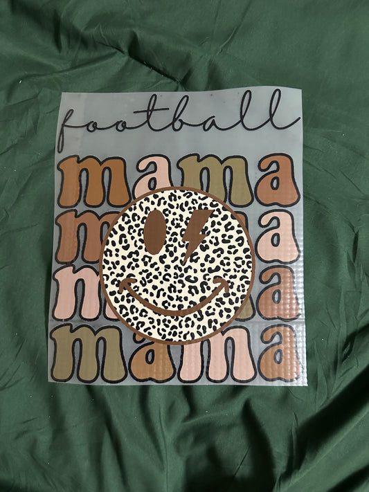 Football Mama Stacked Smiley Adult T-Shirt