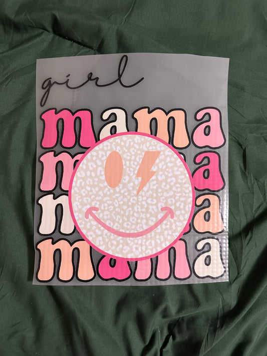 Girl Mama Stacked Smiley Adult T-Shirt