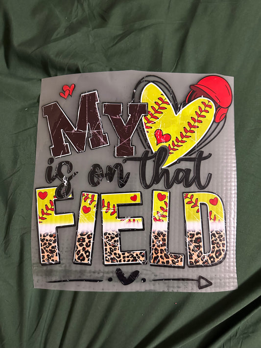 My Heart Is On That Field- Softball Adult T-Shirt