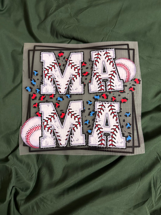 Mama Baseball Square Adult T-Shirt