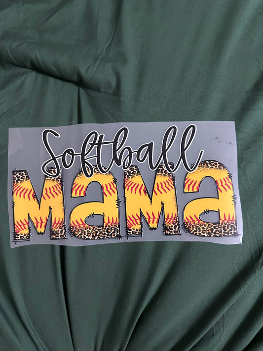 Softball Mama Cheetah Adult T-Shirt