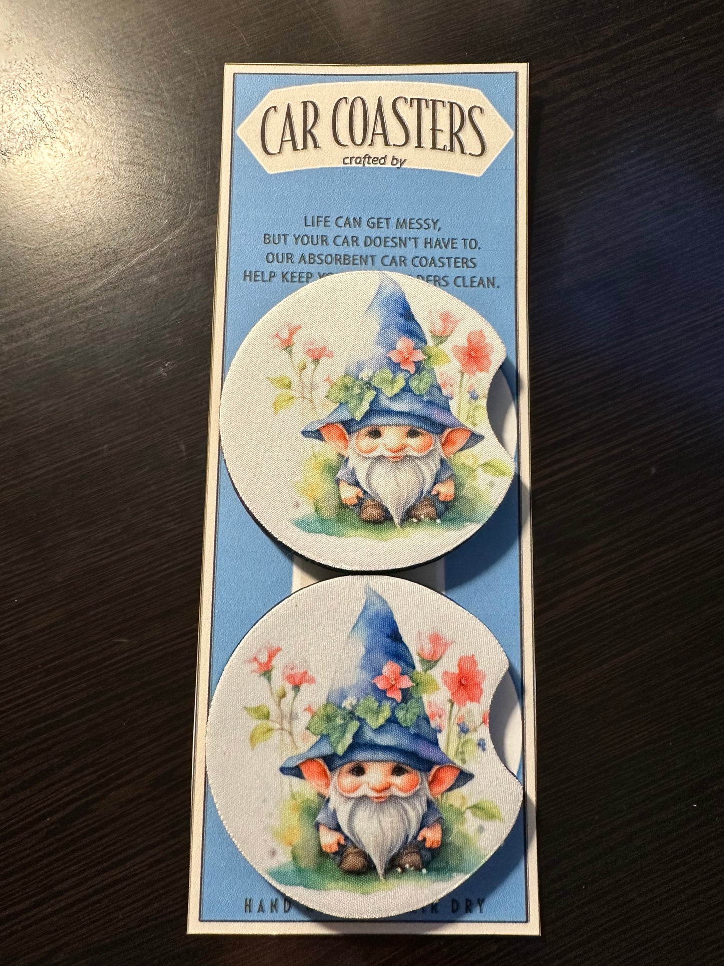 Gnome Neoprene Car Coaster Set of 2