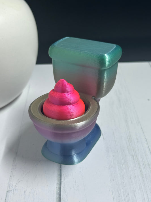 Toilet And Poop 3D Printed Clicker - Random Color