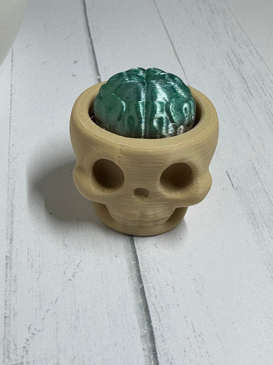 Skull And Brain 3D Printed Clicker - Random Color