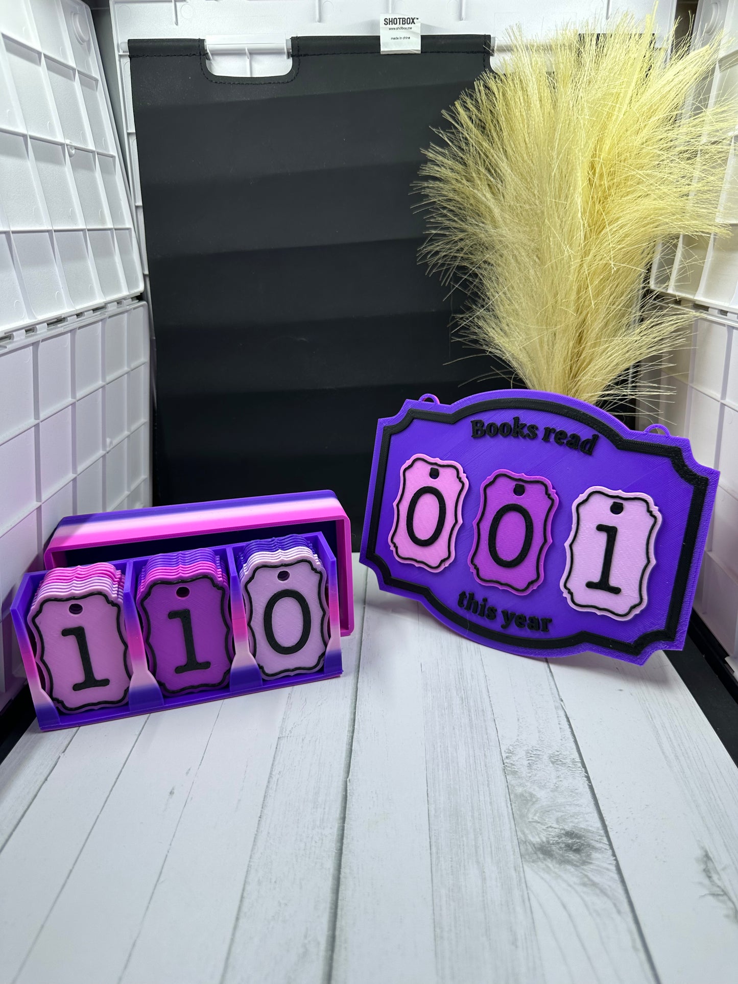 Book Counter Plaque Large 3D Print - Random Color -Mc (Copy) (Copy)