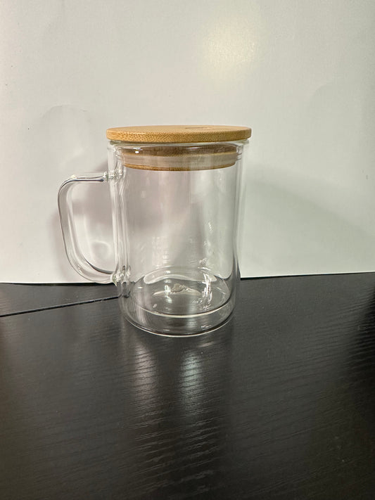 15 Ounce Glass Mug Glitter Globe - Design your own Cup