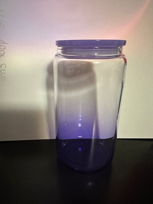 16 Ounce Jelly Ombre Glass Can- Design your own Cup