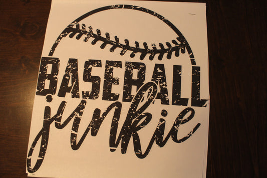 Baseball Junkie Adult T-Shirt