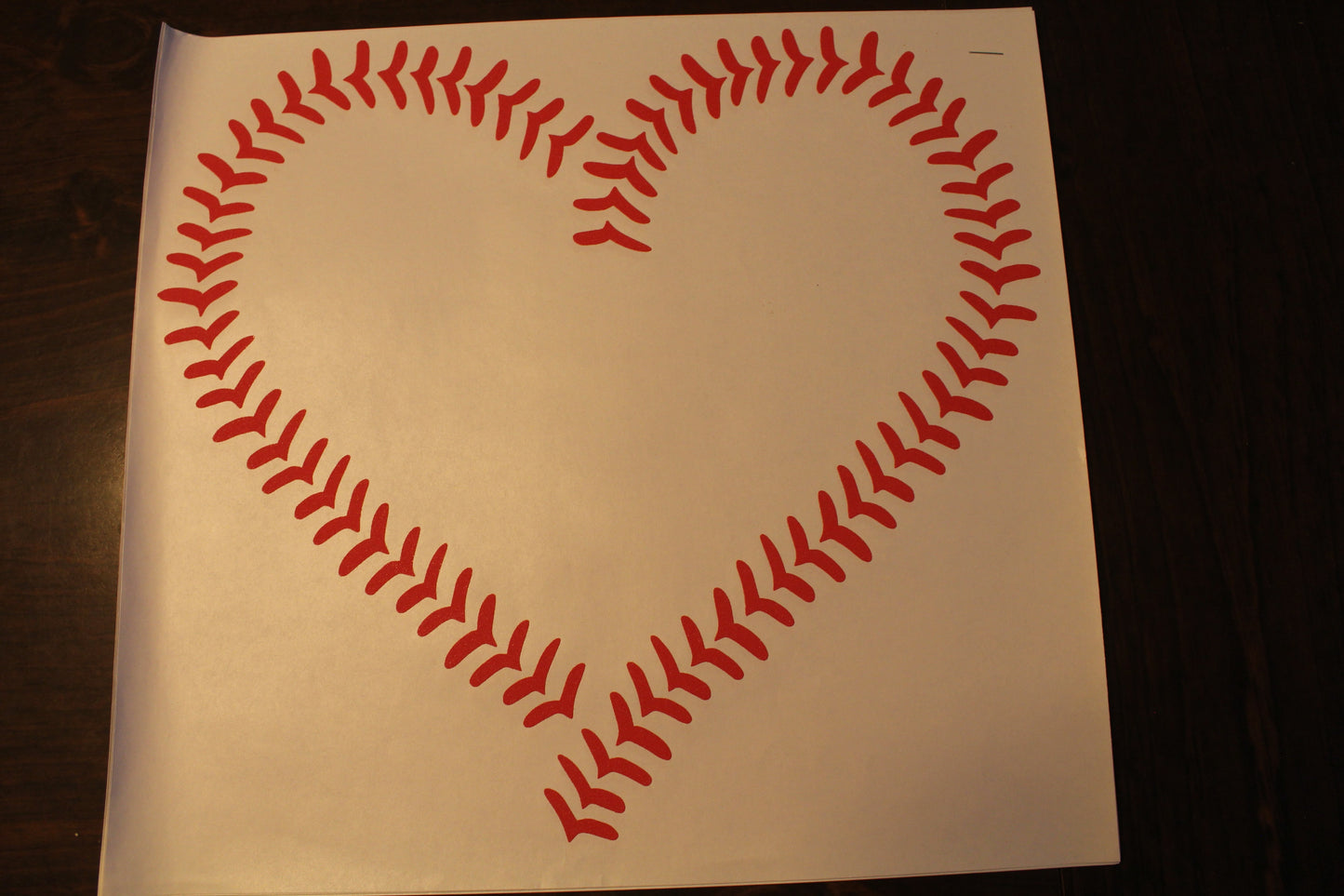 Baseball Stitch Heart Adult T-Shirt