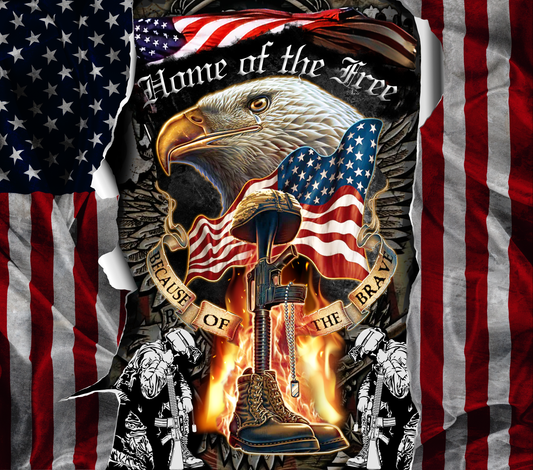 Home Of The Free 20 Ounce Sublimation Tumbler