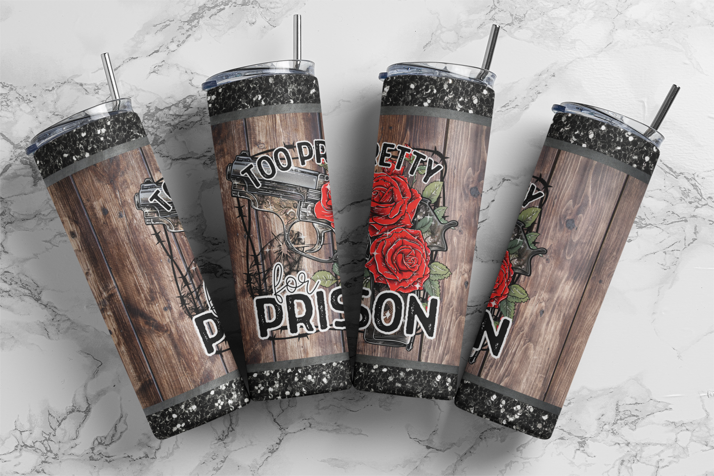 Too Pretty For Prison 20 Ounce Sublimation Tumbler