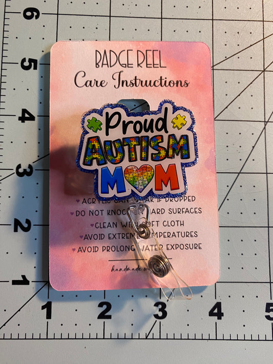 Proud Autism Mom Badge Reel