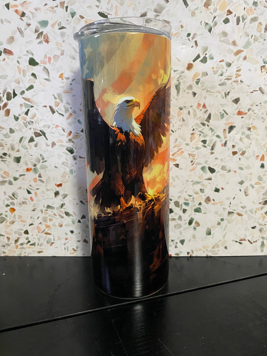 Red White And Blue Eagle 20 Ounce Sublimation Tumbler