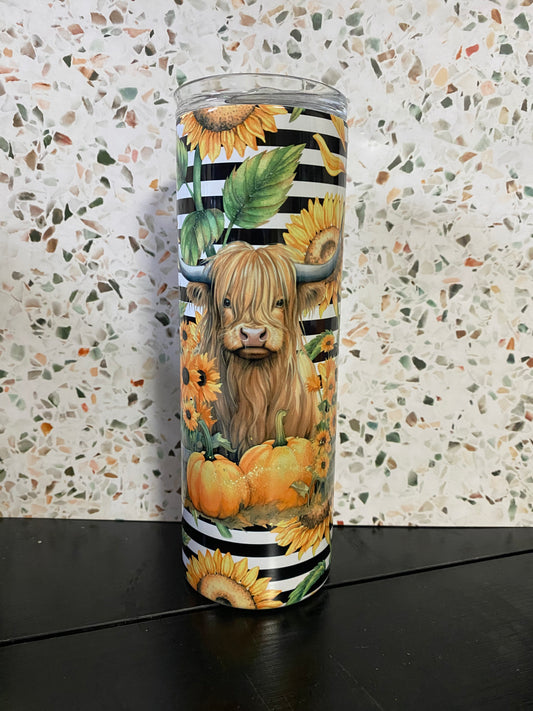 Sunflower Highland  20 Ounce Sublimation Tumbler