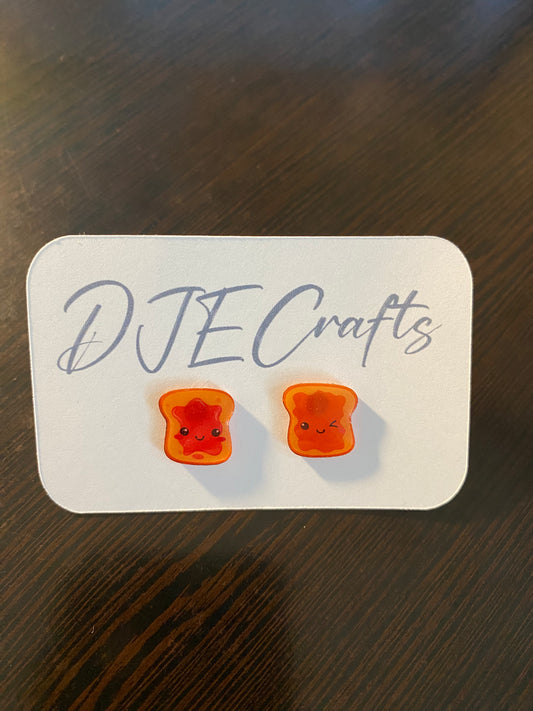 Peanut Butter And Jelly Post Back Earrings