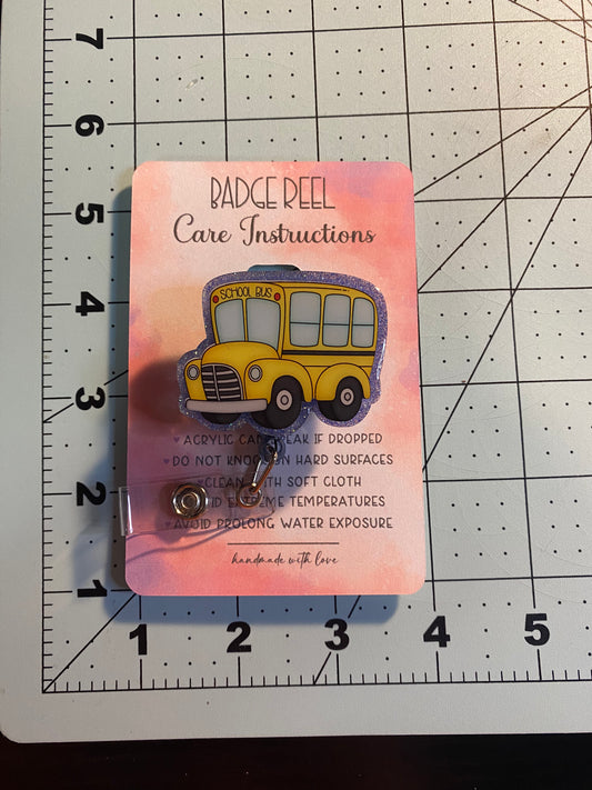 School Bus Badge Reel