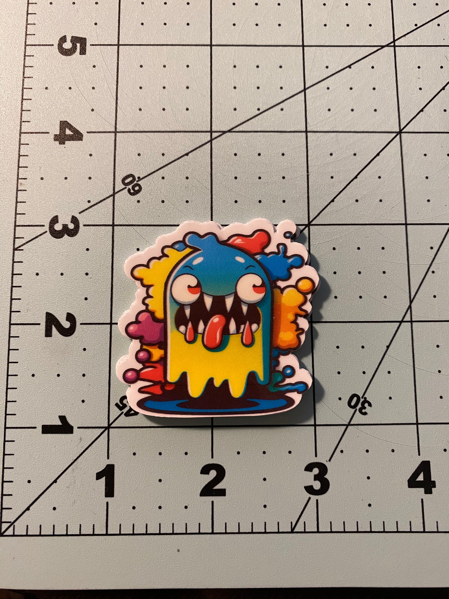 Blue And Yellow Monster Sticker