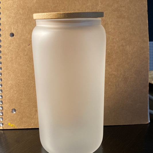 16 Ounce Frosted Glass Can- Design your own Cup