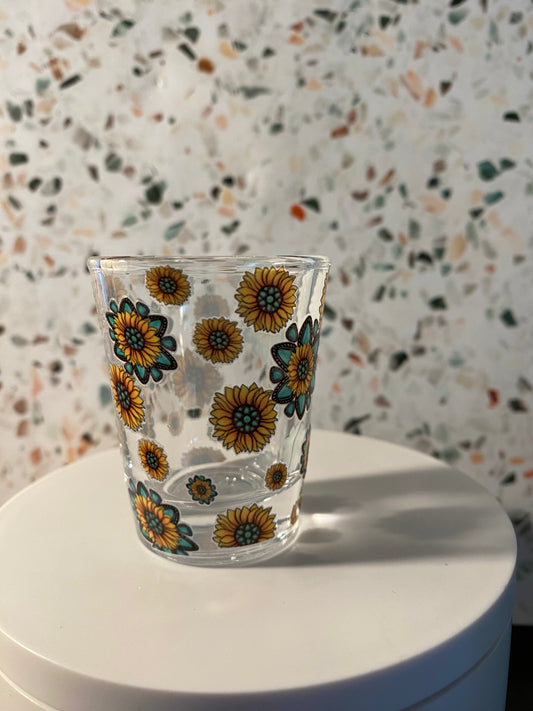 Sunflowers 1.5 ounce shot glass