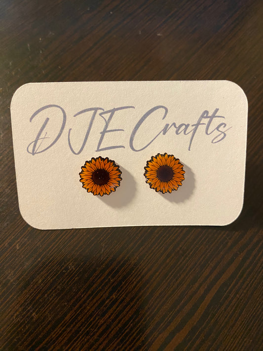 Sunflower Post Back Earrings