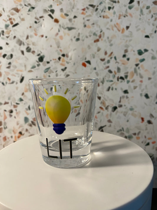 Lit 1.5 ounce shot glass